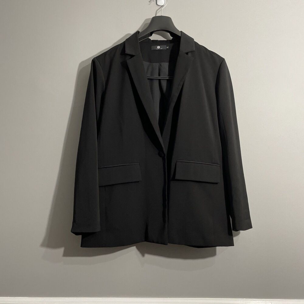 Luyann Women’s XL Black Jacket Blazer Sharp Silhouette Versatile Office Chic